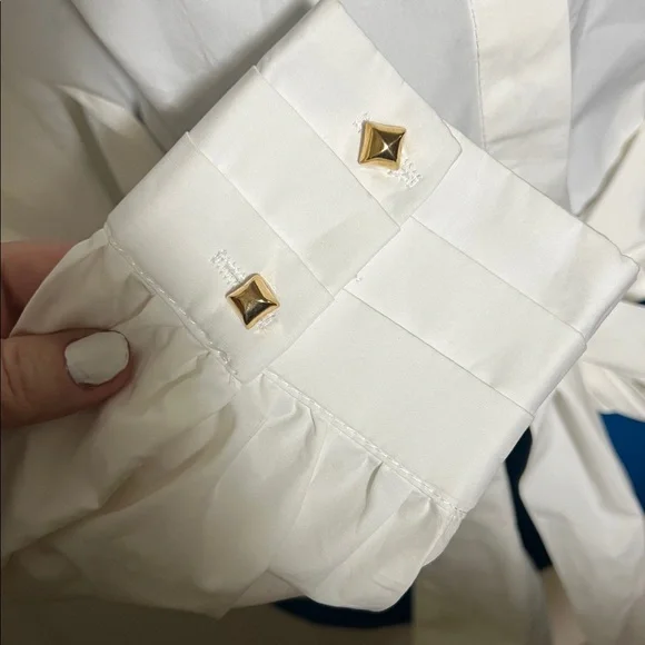 VALENTINO White Tie Blouse Women’s Small - Picture 5 of 9